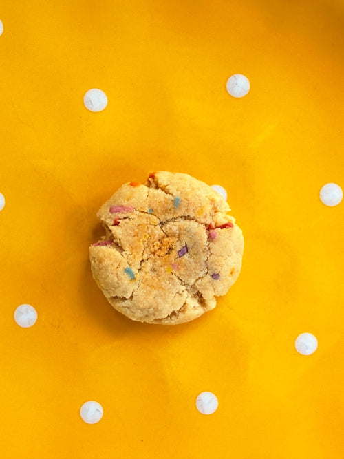 Birthday Cake cookie with rainbow sprinkles